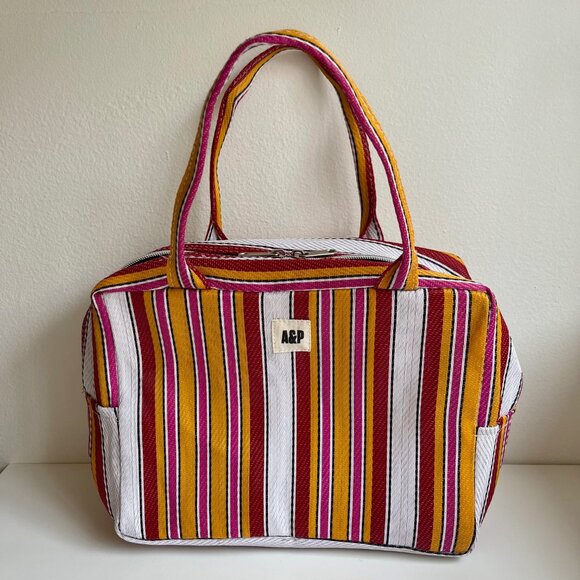 Ace & Prince Handbags - Ace & Prince Striped Mini Zippered Tote